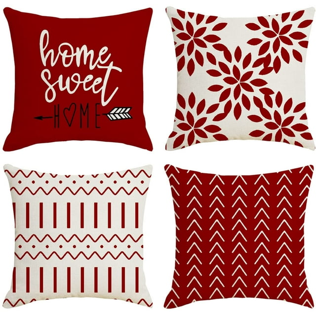 Goodwill Pillow Covers 18x18 Set of 4, Modern Sofa Throw Pillow Cover