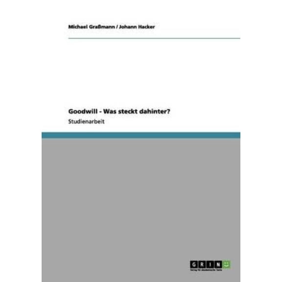 Goodwill - Was steckt dahinter? (Paperback)