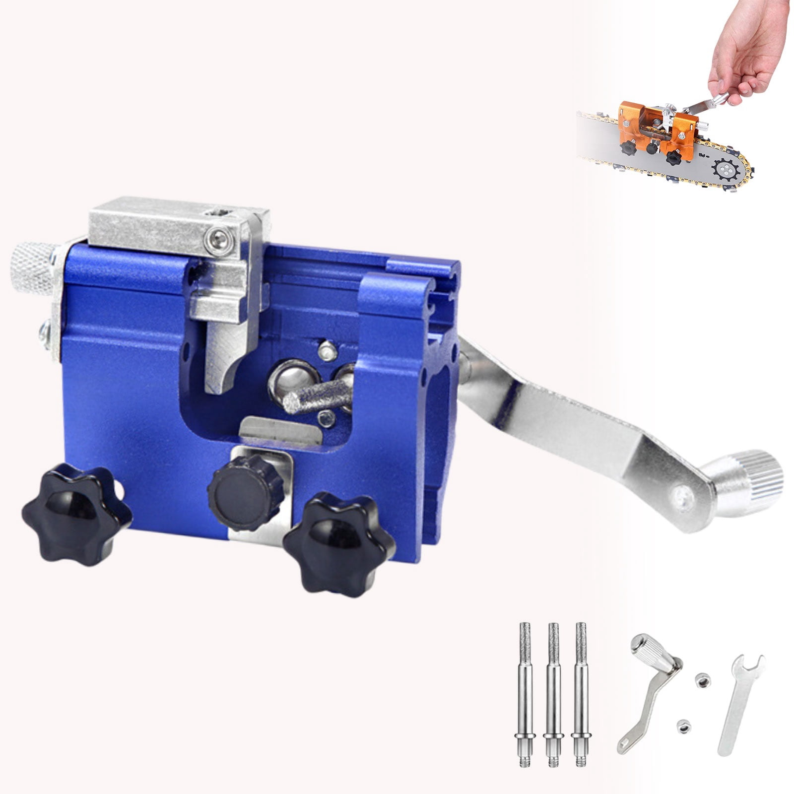 Goodwillbrave Chainsaw Sharpener Jig, Hand Crank Chain Sharpening Kit ...