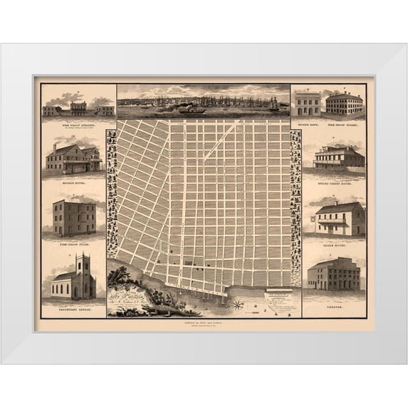 Goodwin 18x15 White Modern Wood Framed Museum Art Print Titled - Mobile Alabama - Goodwin 1824
