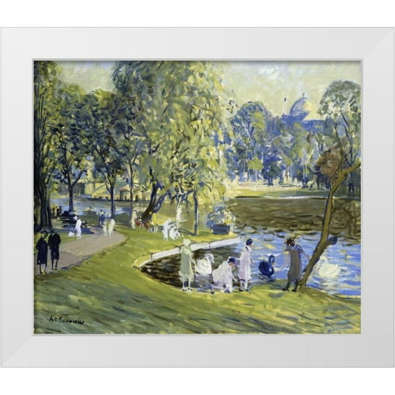 Goodwin, Arthur Clifton 17x15 White Modern Wood Framed Museum Art Print Titled - Public Garden, Boston