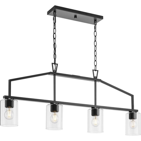 Goodwin Collection Four-Light Matte Black Modern Farmhouse Island Light ...