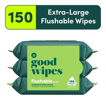 Goodwipes Flushable Butt Wipes, Botanical Bliss Scented, 3 Pack, 150 Total Wipes