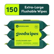 goodwipes Flushable Butt Wipes, Botanical Bliss Scented, 3 Pack, 150 Total Wipes