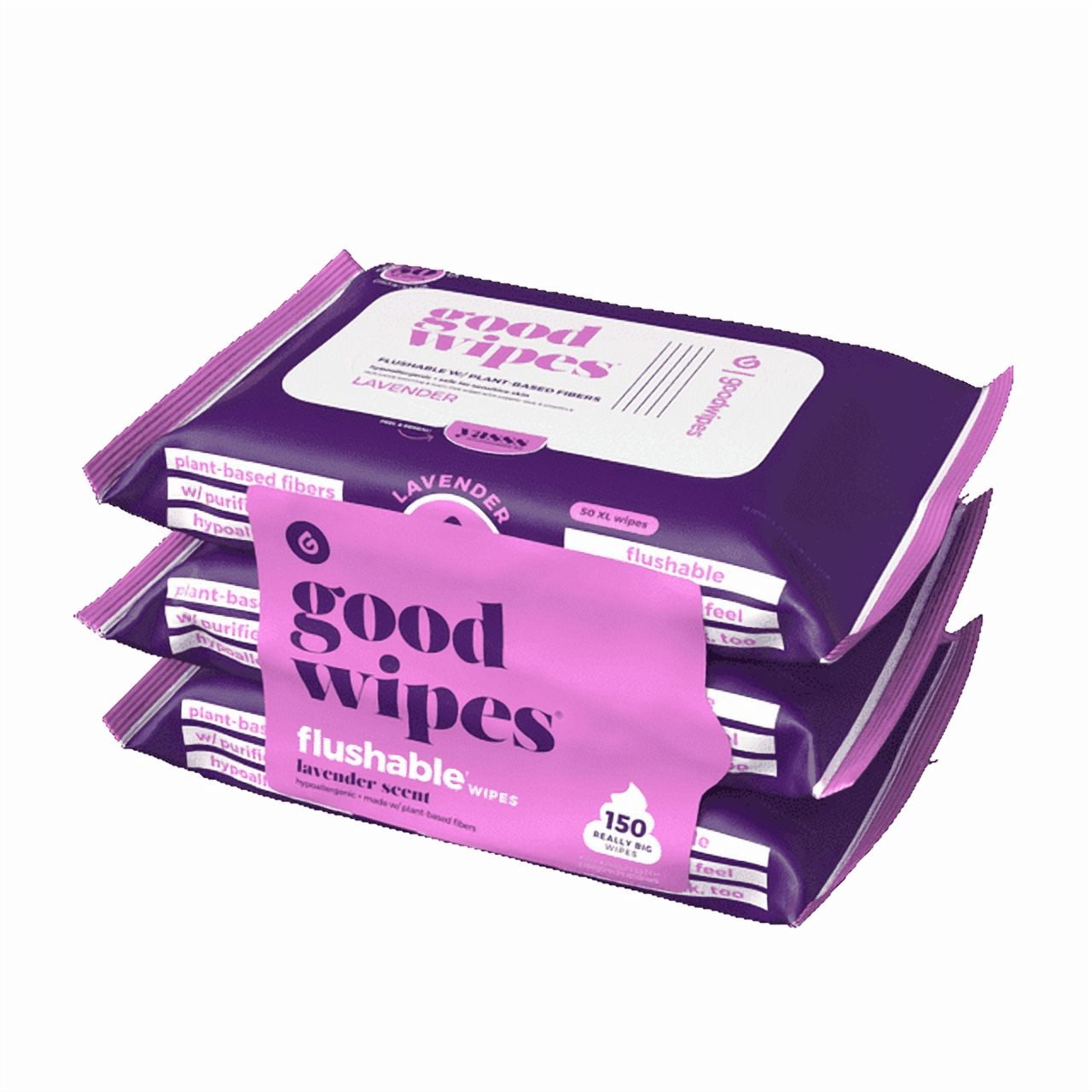 Goodwipes Flushable Butt Wipes, Lavender Scented, 12 Pack, 600 Total Wipes