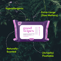 Goodwipes Flushable Butt Wipes, Lavender Scented, 12 Pack, 600 Total Wipes