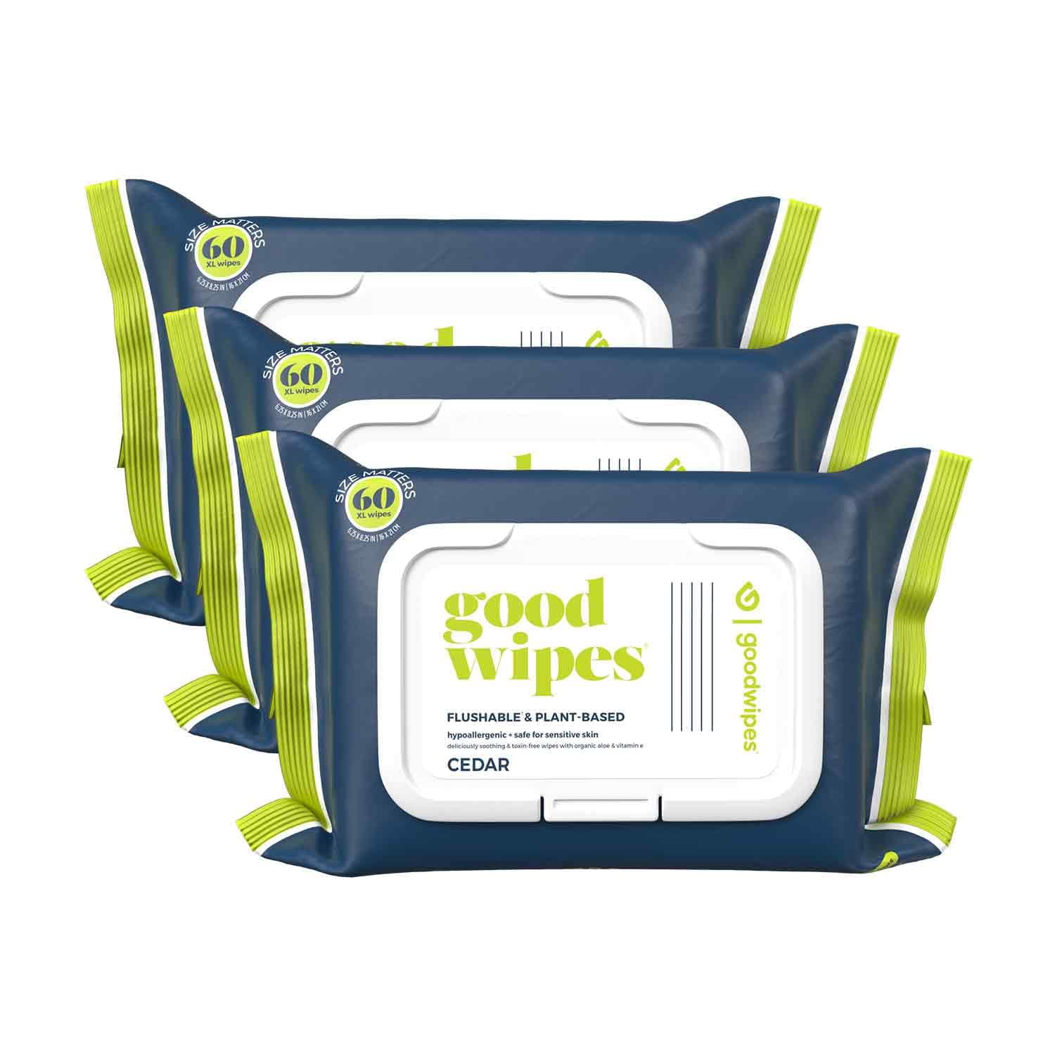 Goodwipes Flushable Butt Wipes Made w/Soothing Botanicals & Aloe Soft