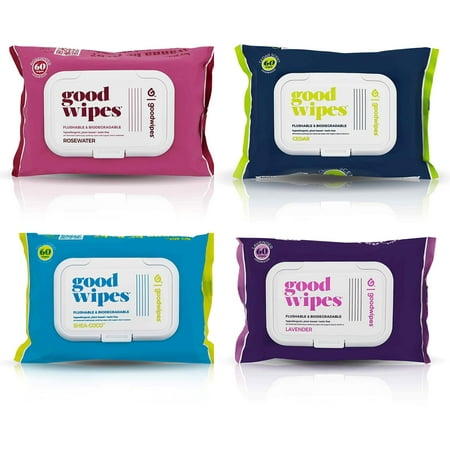 Goodwipes Flushable Wipes 60CT Variety Pack (4 Packs of 60) 1 ea