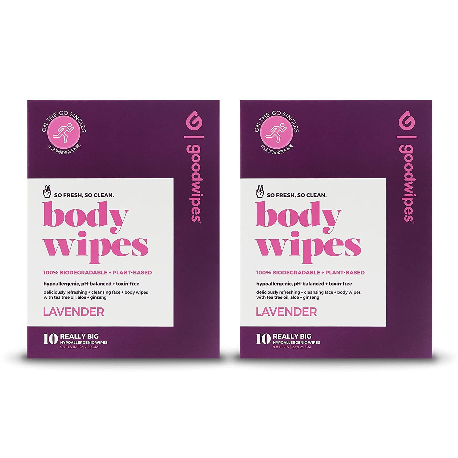 Goodwipes Really Big Body Wipes, Lavender Scent, Plant Based and