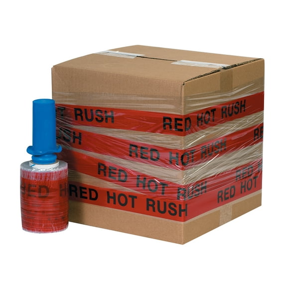 Goodwrappers Identi-Wrap "RED HOT RUSH" 5" x 80 Gauge x 500' Red/Black 6/Case GOODID5RHR