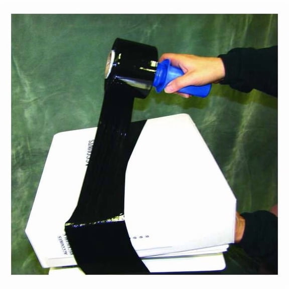 Stretch Wrap, 3" W x 1000 ft. L, 80 ga, Cast Style, Black, Standard Duty 15A879