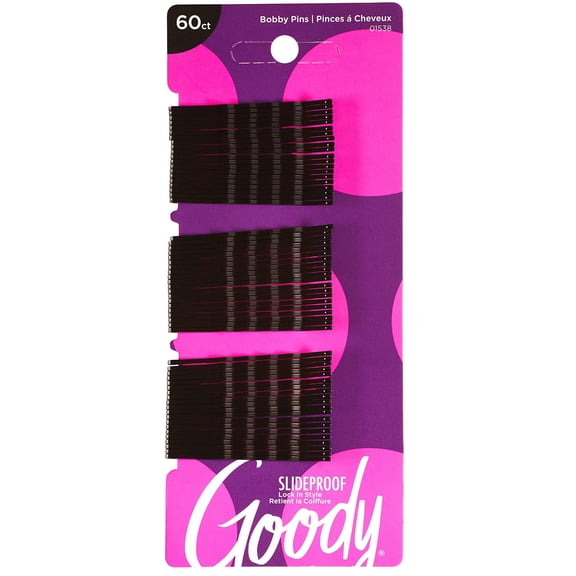 Goody 01538 Styling Essentials Bobby Pins, Black, 2 Inches, 60 Count