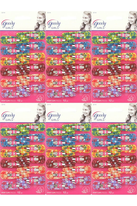 Beautiful Flower Design Contour Hair Clip, 12 Count (Pack of 6)