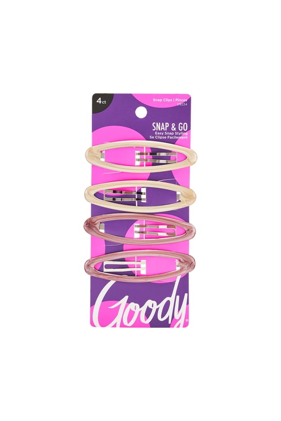 Large Oval Epoxy Contour Hair Clips Set for Medium to Long Hair - 4 Pieces