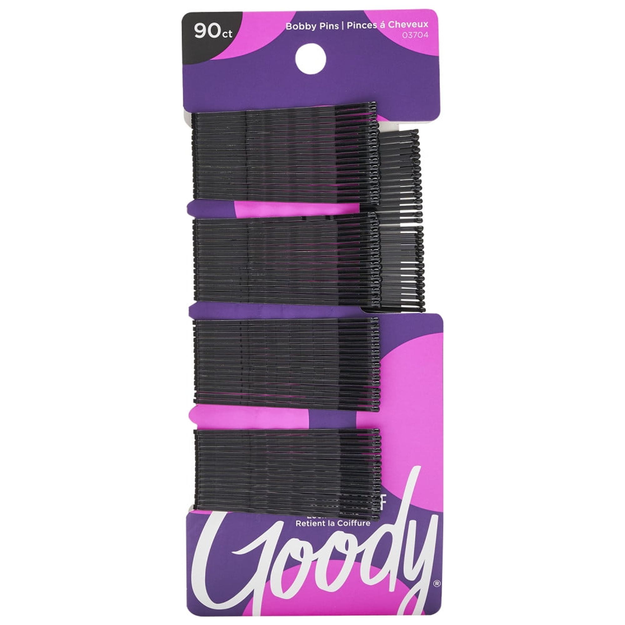 Goody Bobby Pin Box w/ Magnetic Top Black, 75 count