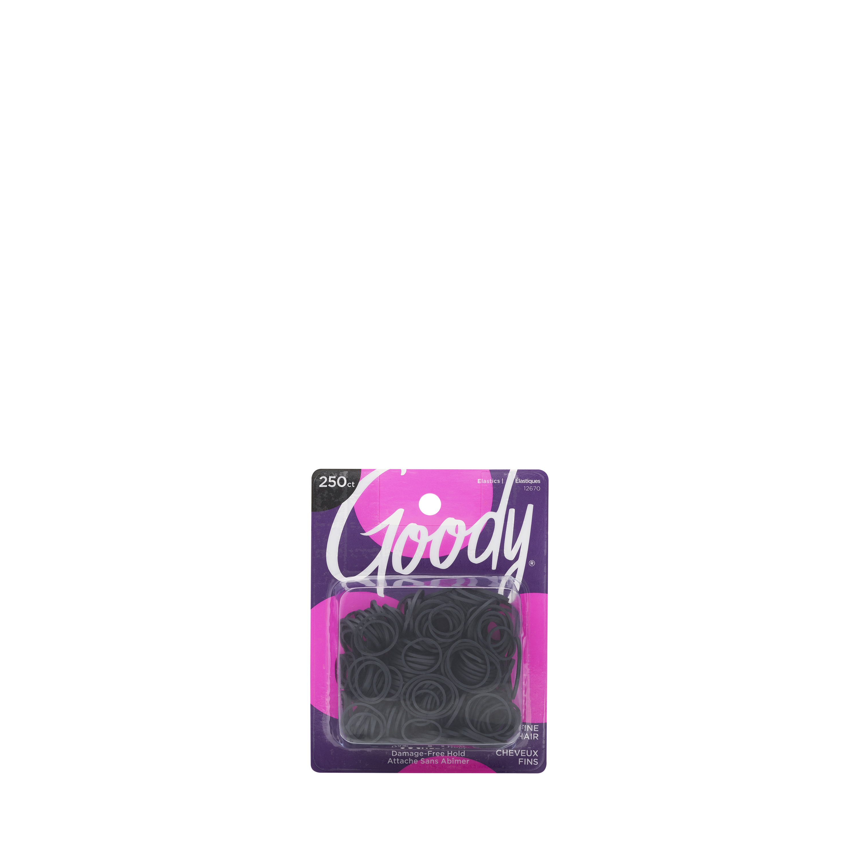 Goody Black Mini Rubberbands, All-Day Hold 250Ct Fine Hair - image 1 of 6