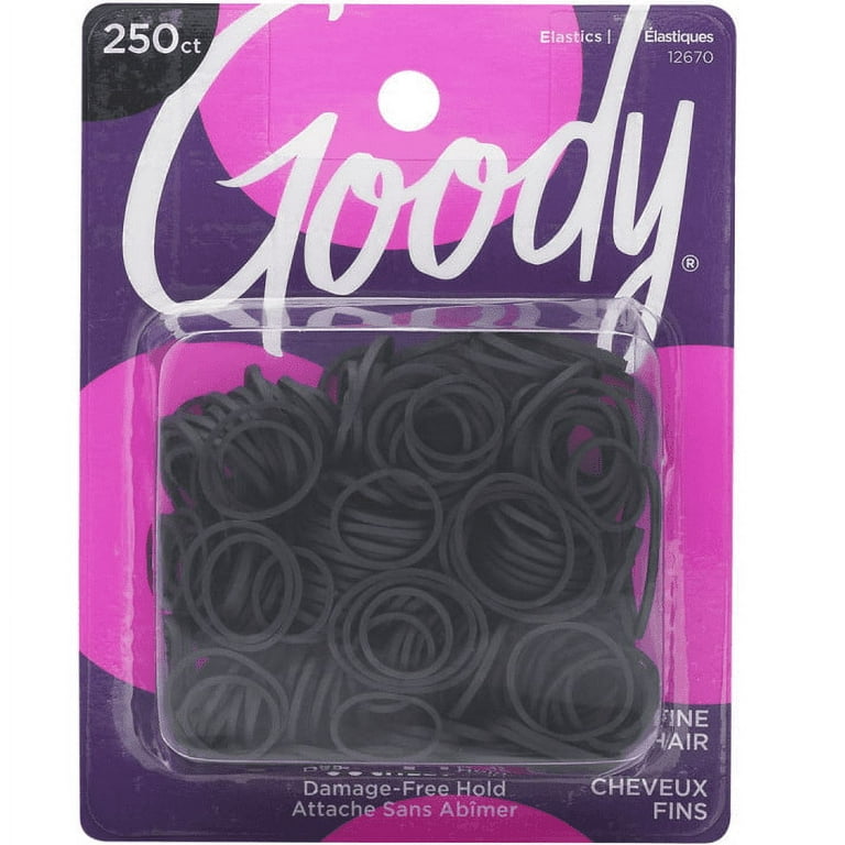 Goody 30 pcs Fine Hair Black Plus 400 Pcs Tiny Elastics Clear