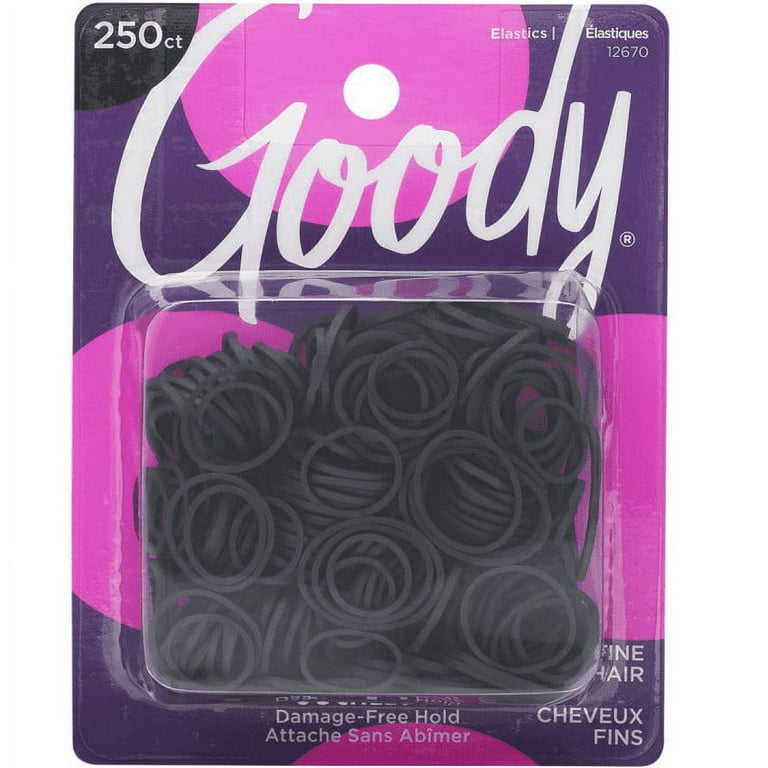 Goody 30 pcs Fine Hair Black Plus 400 Pcs Tiny Elastics Clear