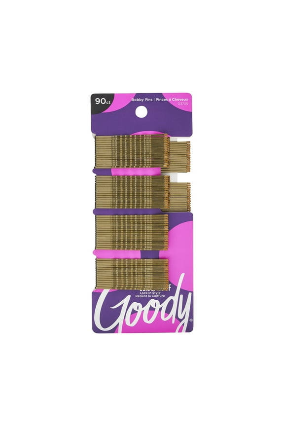 Bobby Pins Slide-proof Grip, Secure Hold, Small, Hair Pins, Brown, 90 Ct