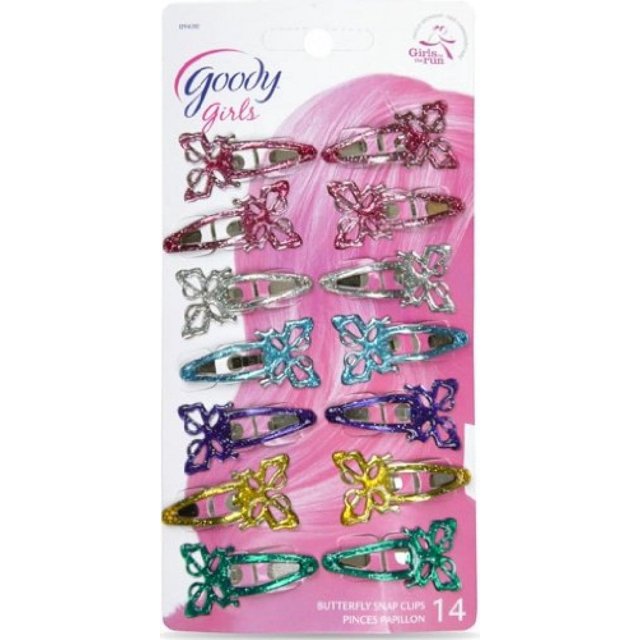 Goody Butterfly Contour Clips for Girls Asstd Colors 2 Pks of 14 Ct