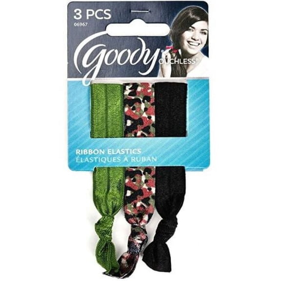 Goody Camouflage Ribbon Elastics, 3 Count