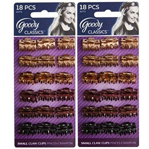 Goody Classics Hair Claw Clip, Mini Bow Tie, 18 On, 0.367 Ounce (Pack of 2)