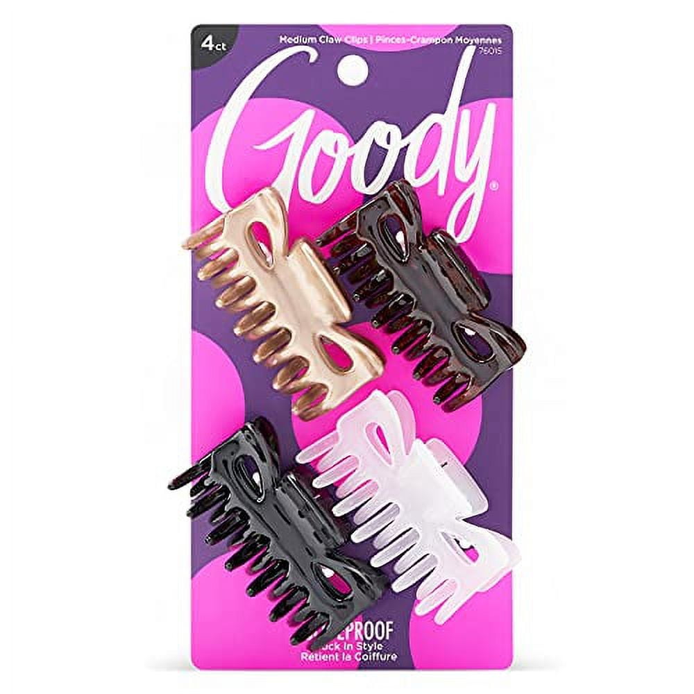 Goody Classics Medium Claw Clips , Assorted Colors Great for Easily