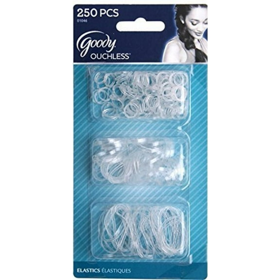 Goody Classics Polybands Elastic, Multi 250 On Clear, 0.649 Ounce (3-Pack)