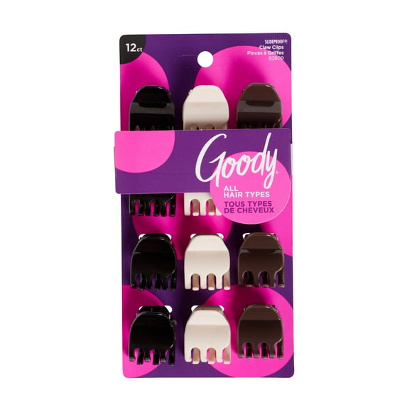 Goody Claw Clips Mini 12Ct Slideproof® Grip, All Hair Types