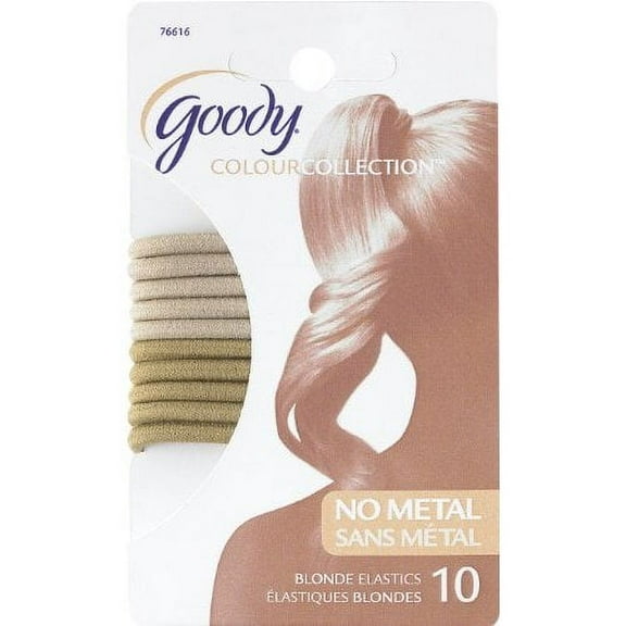 Goody Colour Collection 4mm Elastics, Blonde, 10 Count (Pack of 3)