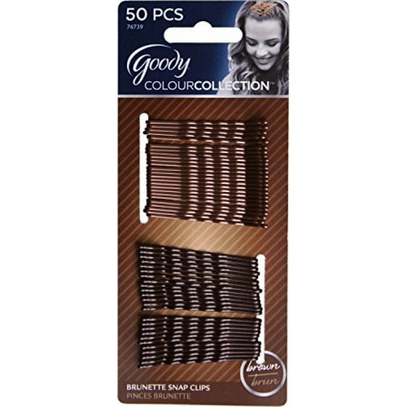 Goody Colour Collection Metallic Finish Bobby Pin, Brunette, 50 Count