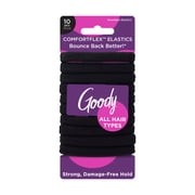 Goody ComfortFlex Black Seamless Hair Elastics, Ouchless Hold, No-Slip Grip, No Snag, For All Hair Types, 10 Count