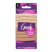 Goody ComfortFlex Ouchless Blonde Seamless Hair Elastics for Thick Hair, No-Slip, No-Snag, 8 Ct