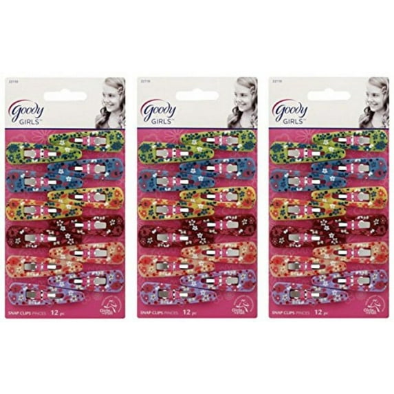 Goody Gd22110 Beautiful Flower Design Counter Clips Assorted Colors 12 Pieces Per Pack Sold Per 3 Packs