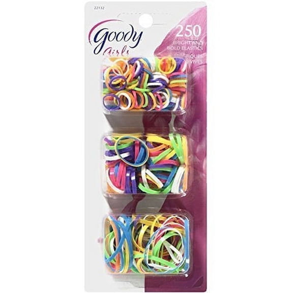 Goody Girls Bright And Bold Elastics 250 Count (4-Pack)