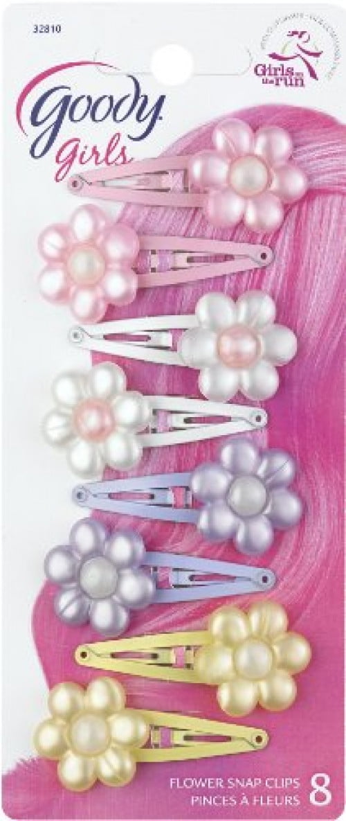 Goody Girls Daisy Charmed Contour Hair Clips, 8 Count (Pack 
