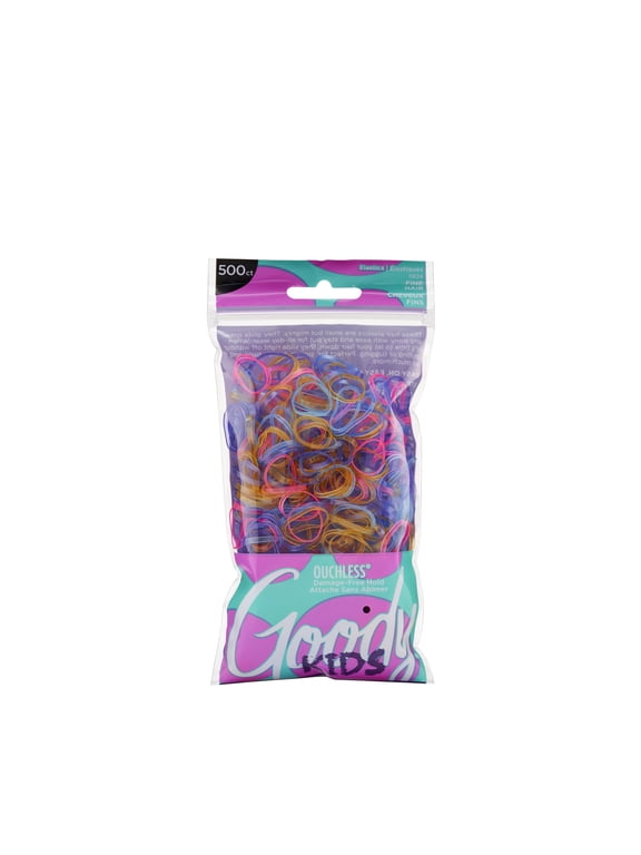 Girls Multi-Color Glitter Poly Band Hair Elastics, 500 Count for Kids