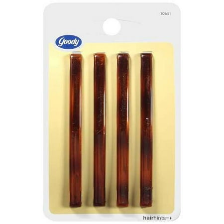 Goody Long Skinny Tortoise Barrettes, 4 Pack