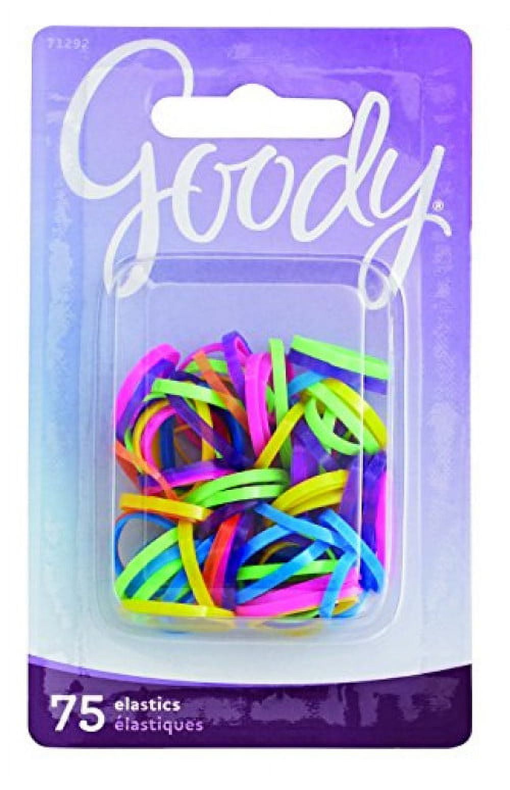 Goody Mini Latex Hair Elastics, Assorted Neon Colors, 75-count