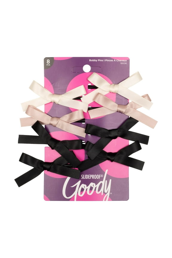 Mini Satin Bow Slides, Multi, 8ct