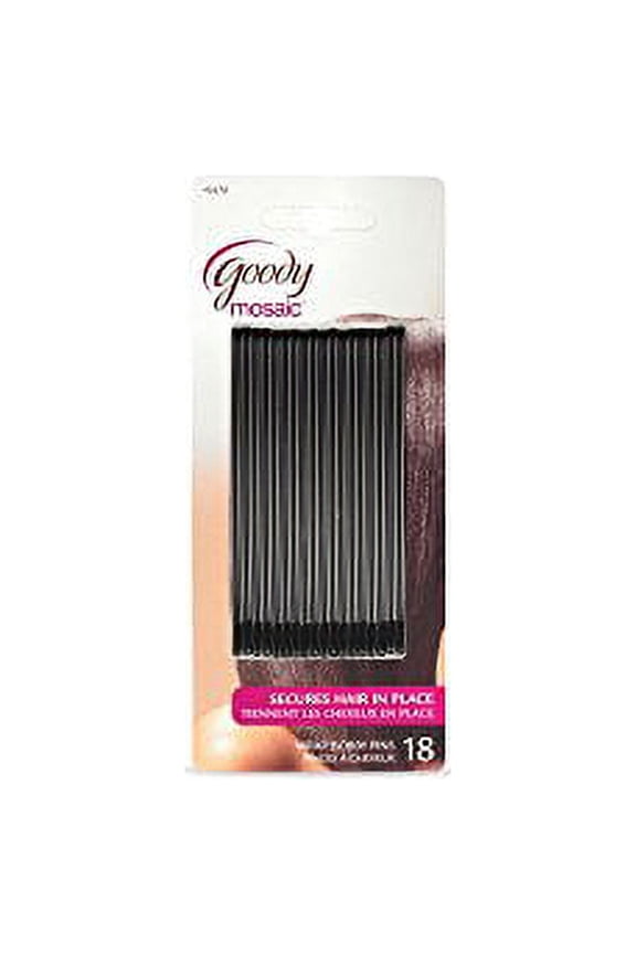 Mosaic Curved Bobby Pins, Black, X-Large, 18 Count