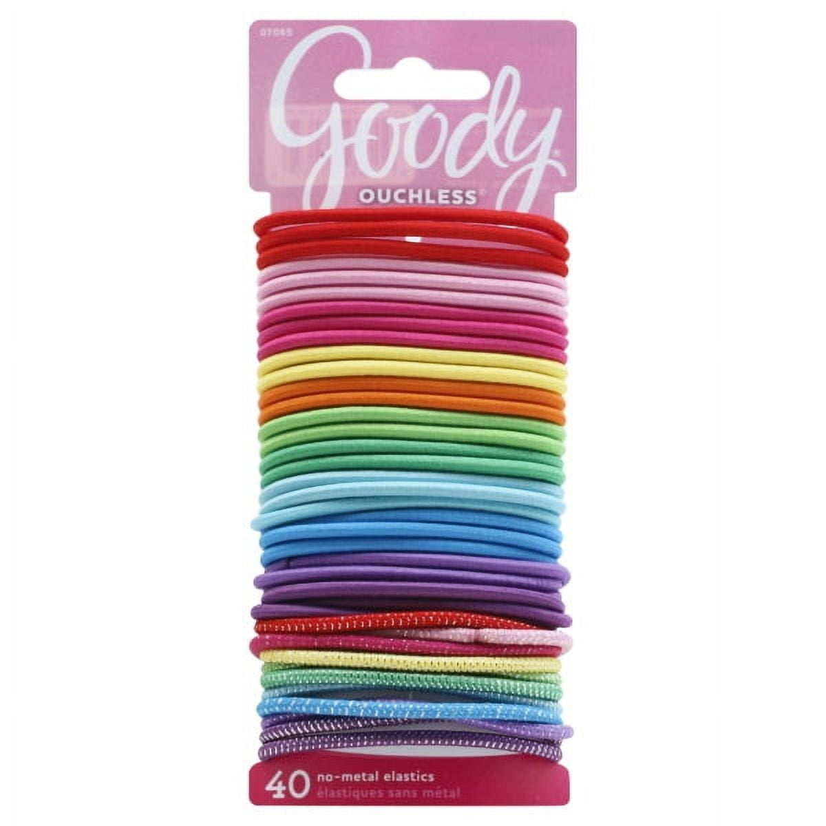 Goody Ouchless Assorted Color Elastic Fabric Hair Tie Polytail Holder, 40 Pcs