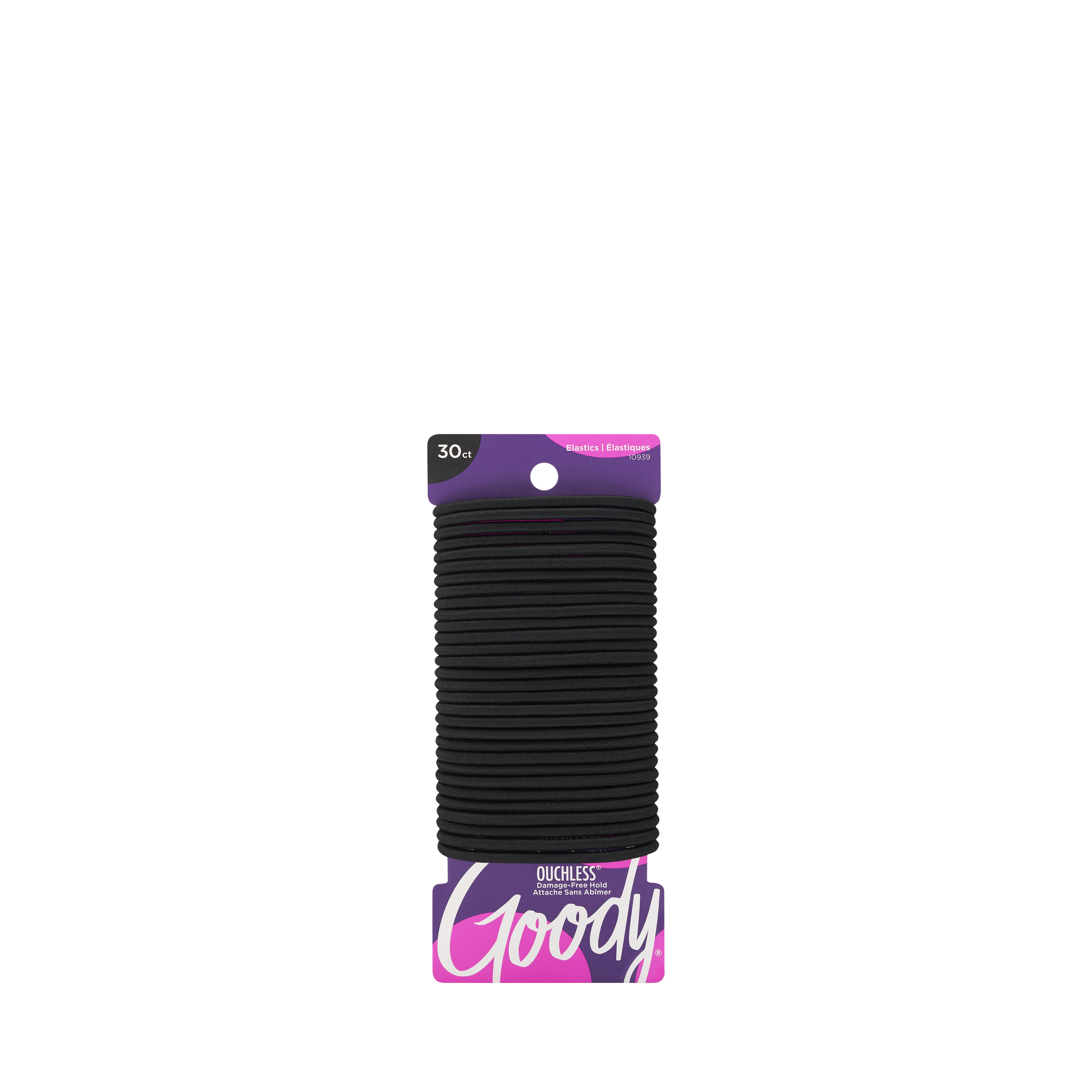 Goody Ouchless® Black Hair Elastics, No Metal Gentle Hair Ties, 30 Ct - image 1 of 5