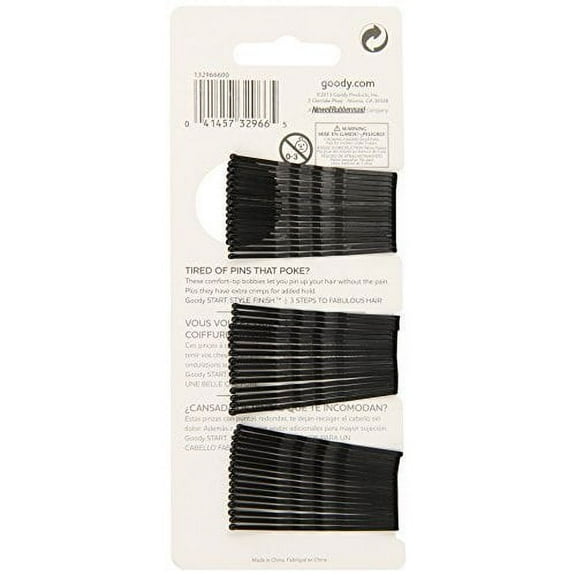 GOODY - Ouchless Bobby Pin Crimped Black 2 Inches - 48 Count