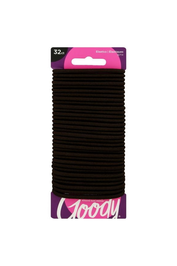 Ouchless Braided Elastics, Brown, 32 count