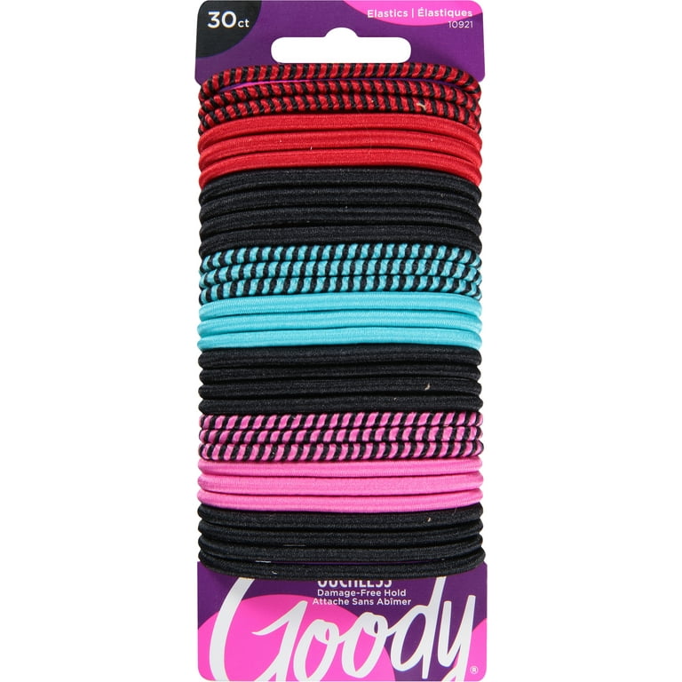 Goody Ouchless Braided Hair Elastics Assorted Rock Star Colors 30 Ct