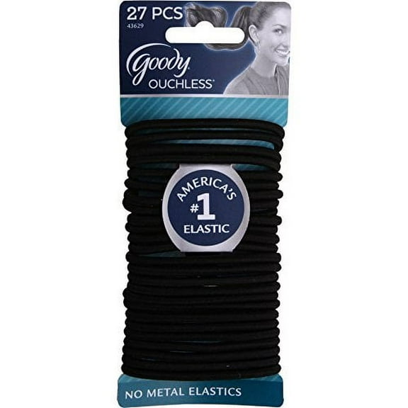 Goody Ouchless Braided Thick Black Elastics