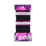 Goody Ouchless Damage-Free Forever Hair Elastics, Ponytail Holder, Black, 10 Ct
