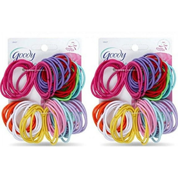 Goody Ouchless Elastic Ponytail Holders Gentle, No Metal #09427 (Colors Vary) [2 Pack of 72]