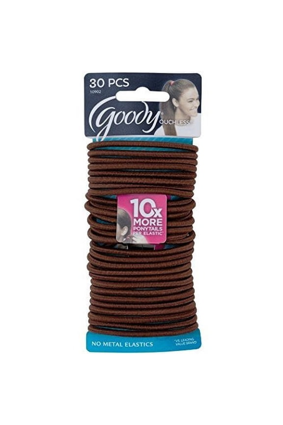 Ouchless Elastics, Brown, 30 Count